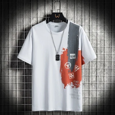 Áo Thun cotton Ngắn Tay Cổ Tròn Dáng Rộng In Họa Tiết Thời Trang Mùa Hè Hàng Mới Dành Cho Nam