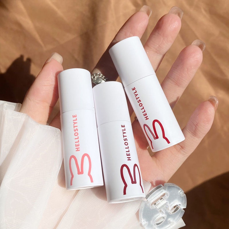 Set 3 son môi HERORANGE dưỡng ẩm chống thấm nước thiết kế hình thỏ dễ thương