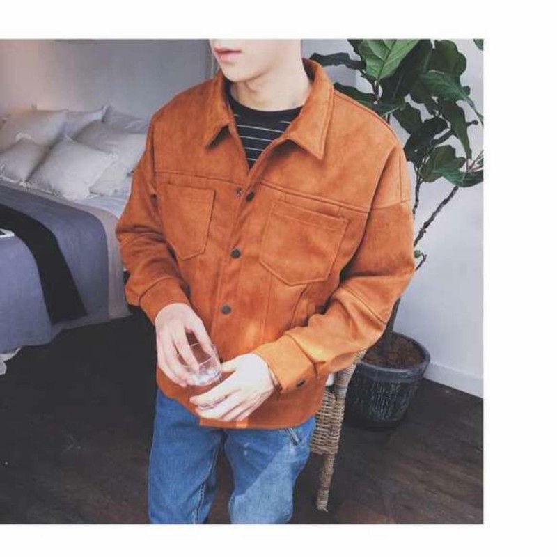 ÁO KHOÁC NAM, ÁO KHOÁC DA LỘN CÀI KHUY, GIÁ RẺ, THỜI TRANG NAM, HANHMAI2001