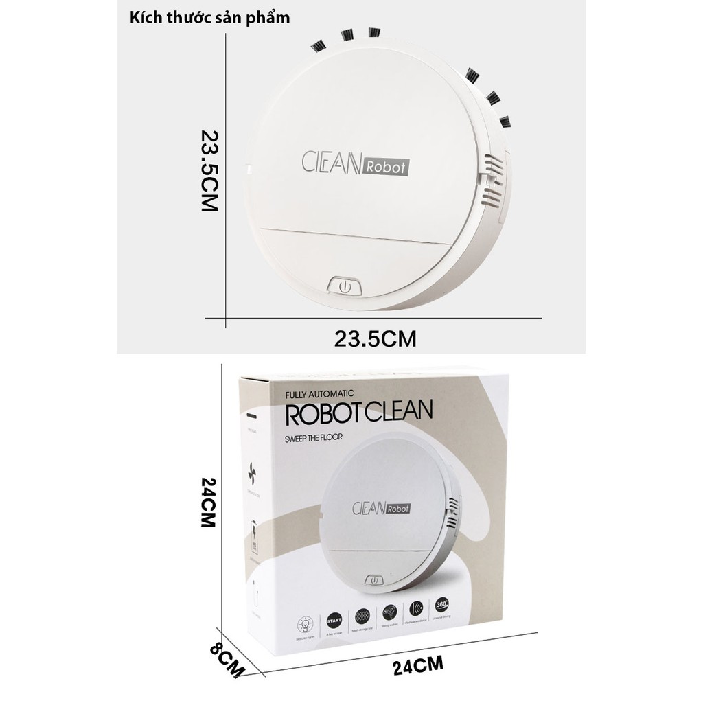 Robot hút bụi Clean Robot , lau nhà thông minh, cảm biến di chuyển tự động - quét, hút, lau nhà sạch sẽ RS5