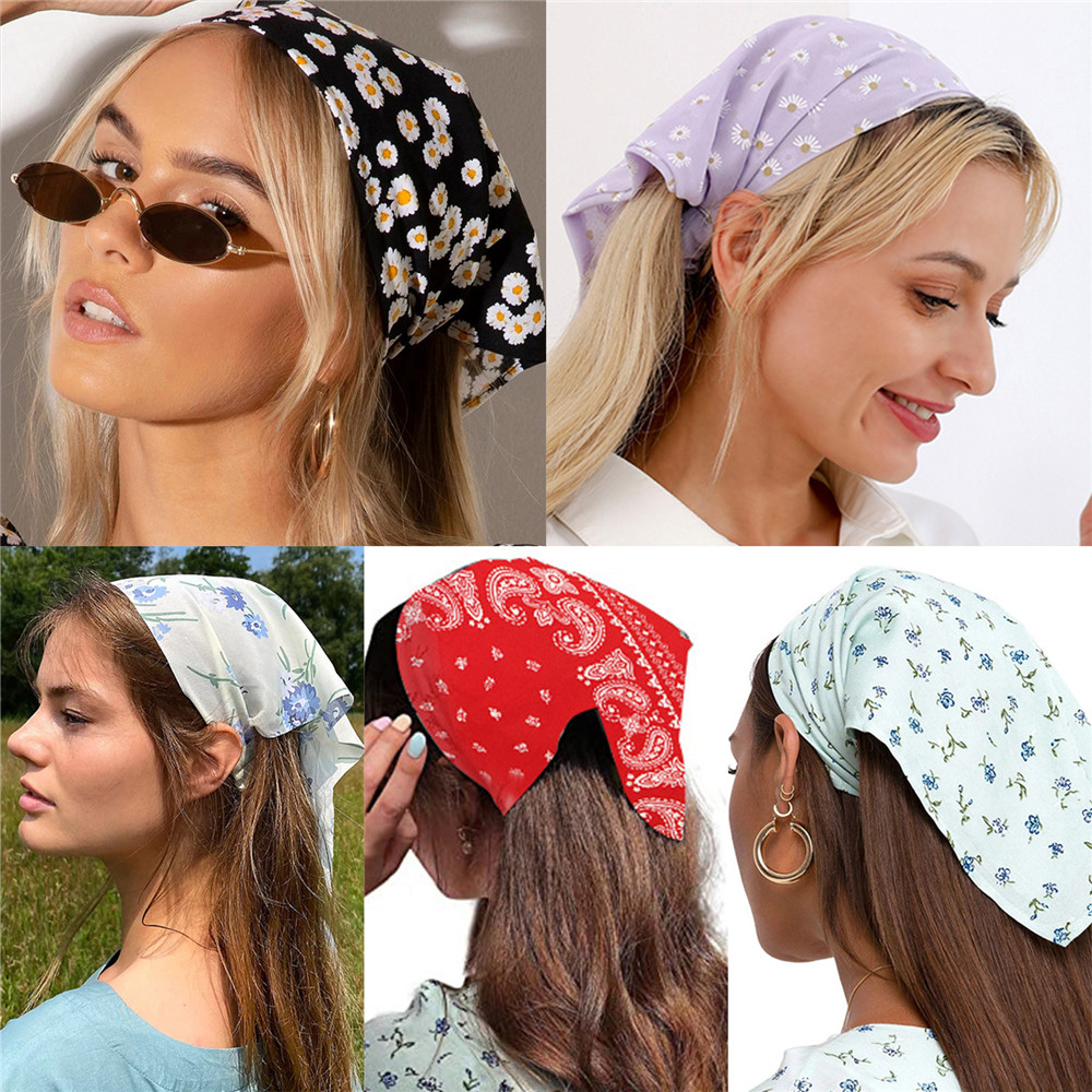 (Hàng Mới Về) Khăn Đeo Đầu Họa Tiết Hoa Phong Cách Bohemian Thời Trang Cho Nữ