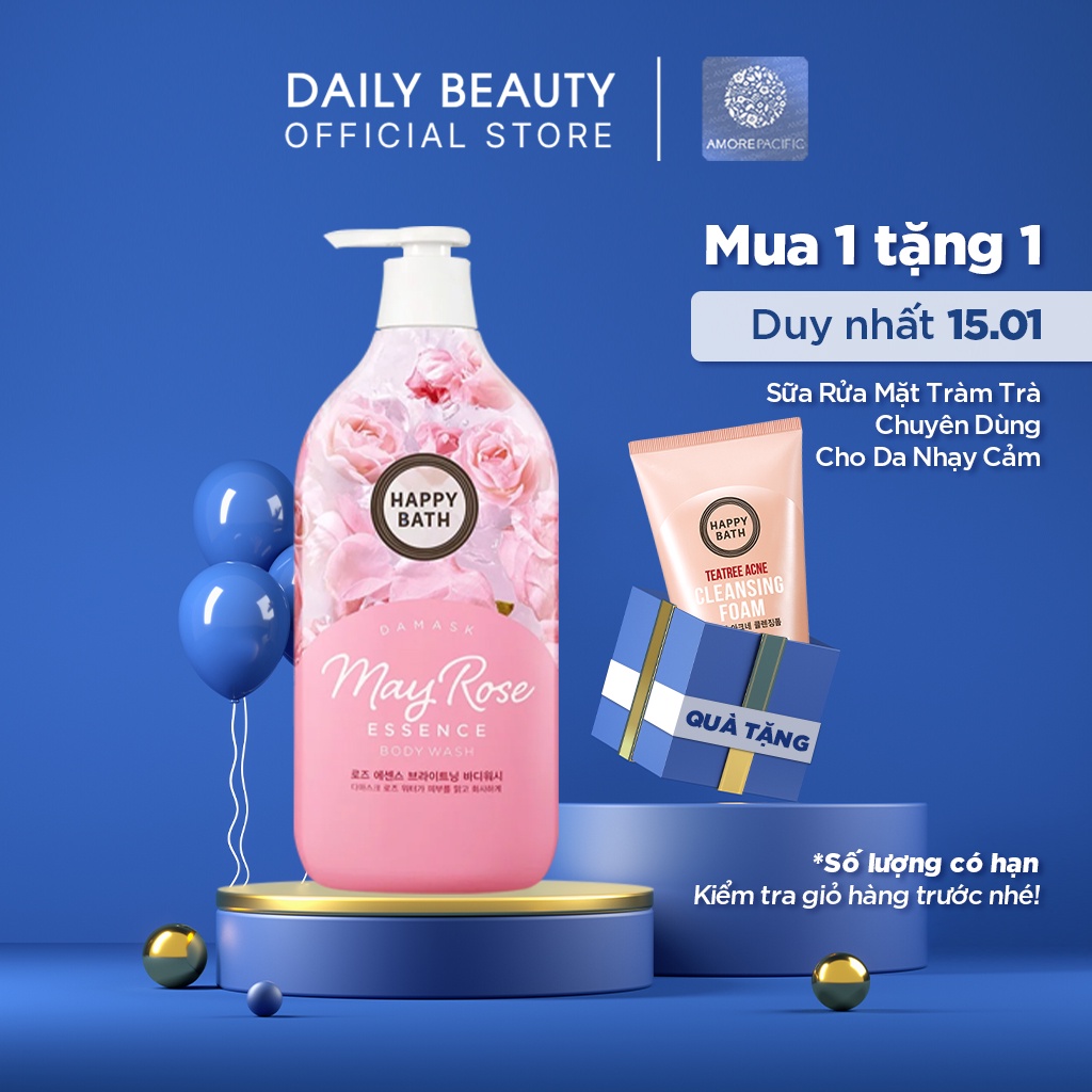 Sữa Tắm Happy Bath Rose Essence Brightning Body Wash 900g