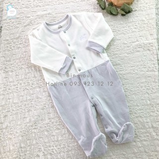 Bộ bodysuit Nous có tất ghi nhạt trắng