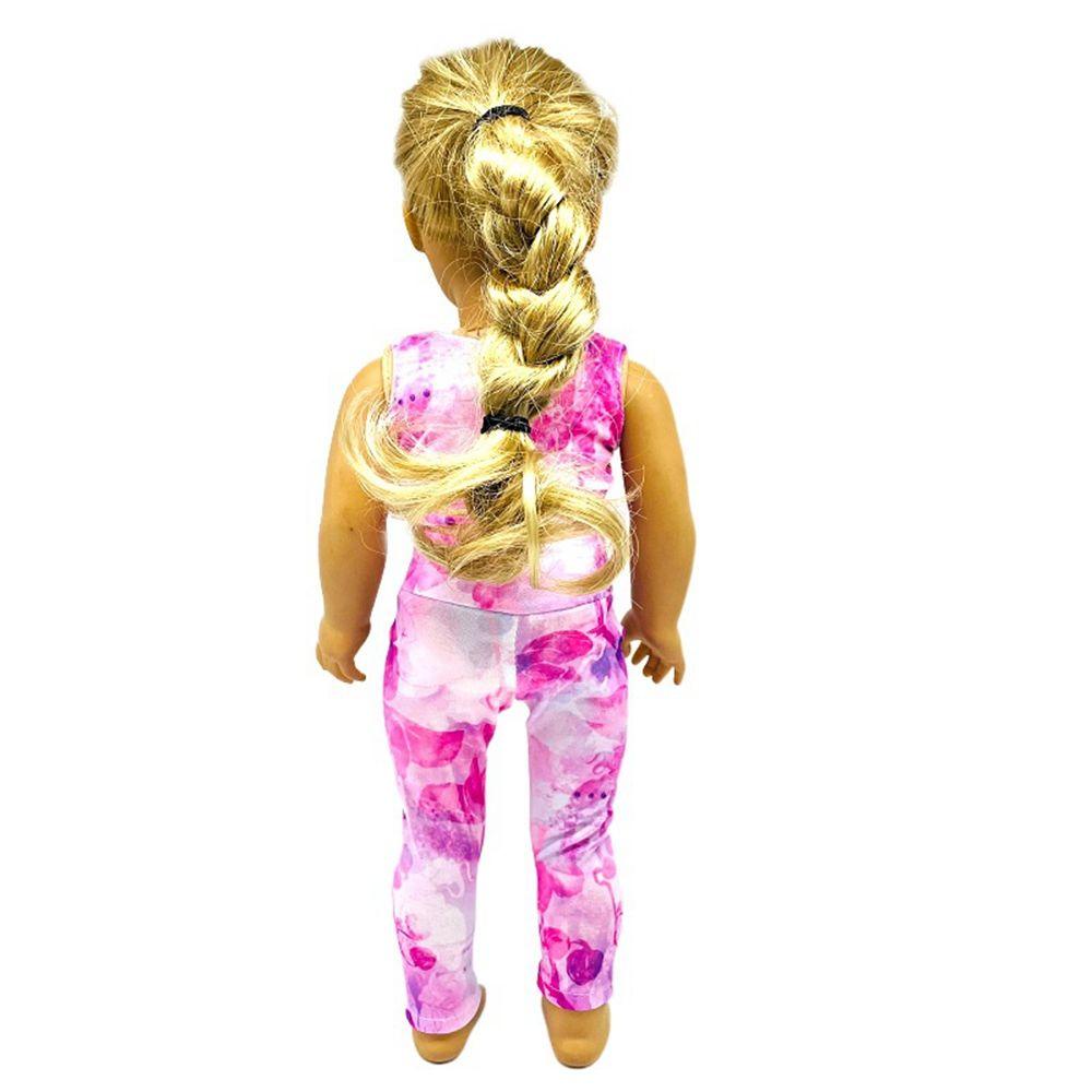 Bộ Quần Áo Tập Yoga Màu Cầu Vồng Dễ Thương Dành Cho Búp Bê 18Inch 43cm