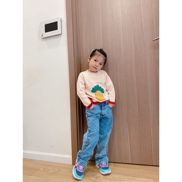 Áo len bé gái hình dâu, dứa xinh xắn