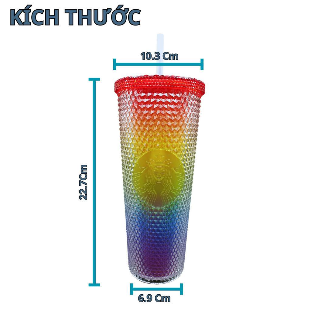 Ly Starbuck Vân Kim Cương Logo Khắc Rõ Nét Dung Tích 710ml - OrderChinaTanGoc