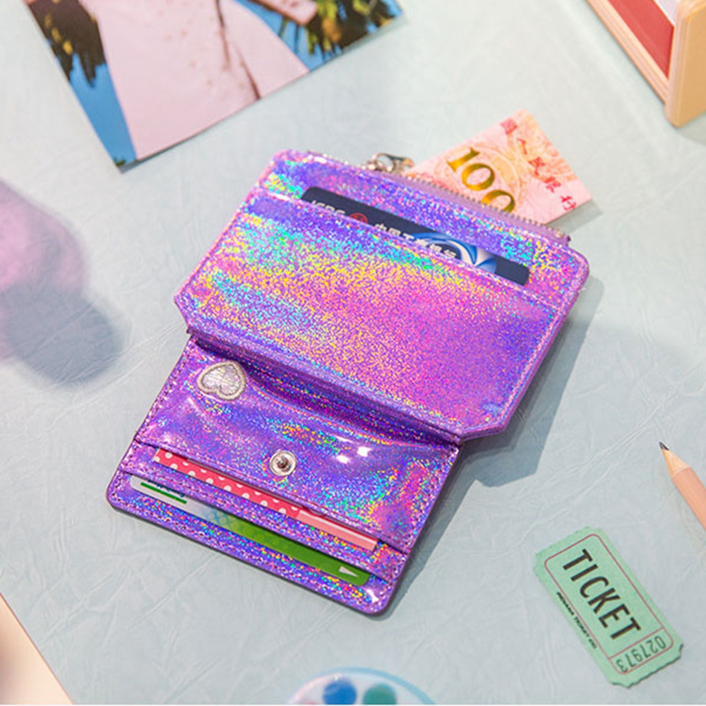 Ví đựng thẻ tiền xu cầm tay mini chất liệu da thời trang cho nữ