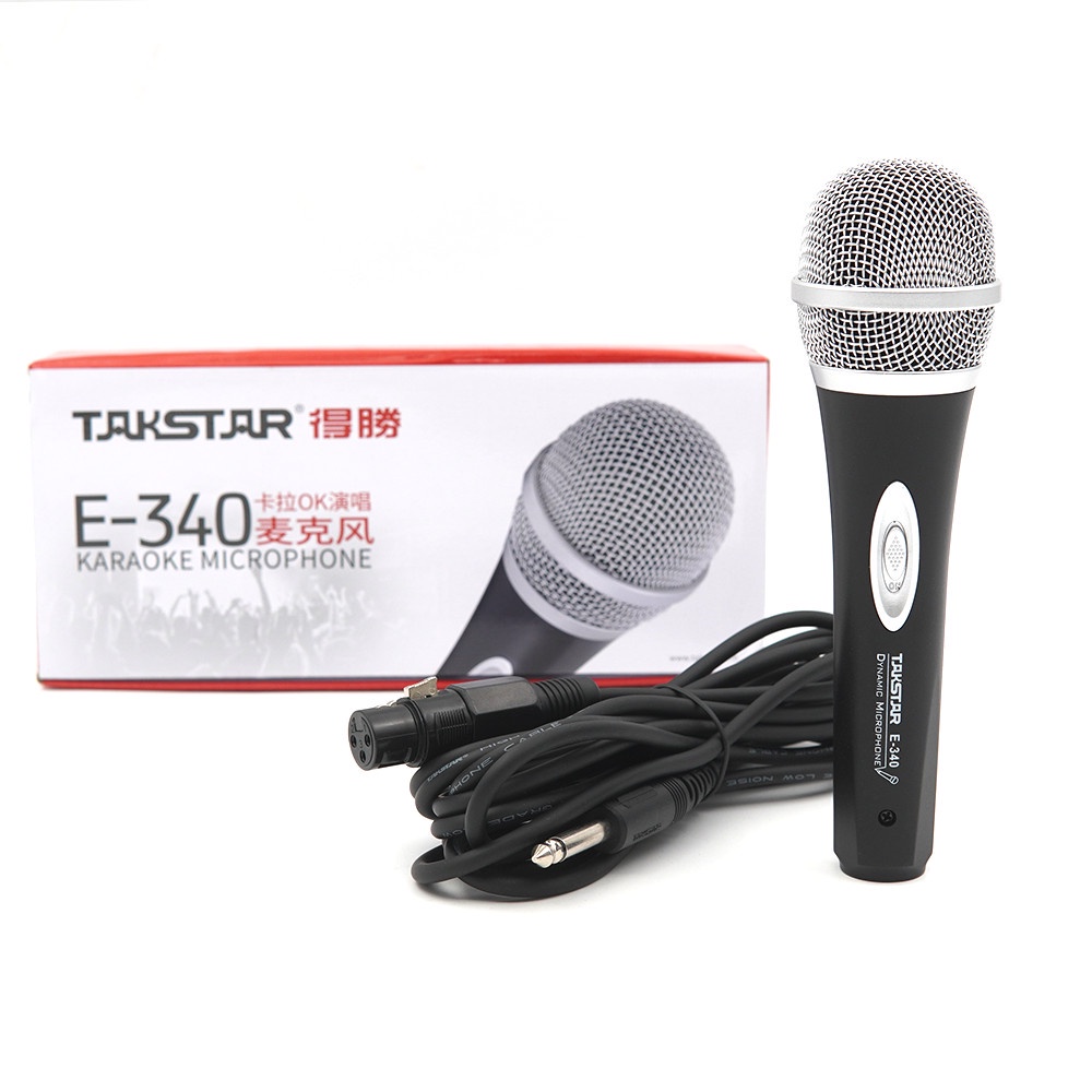 Mic Hát Karaoke Có Dây Takstar E-340 Cao Cấp,Lọc Ồn, Chống Nhiễu, Độ Nhạy Cao, Nhỏ Gọn, Chính Hãng Giá Rẻ Bảo Hành 1 Năm