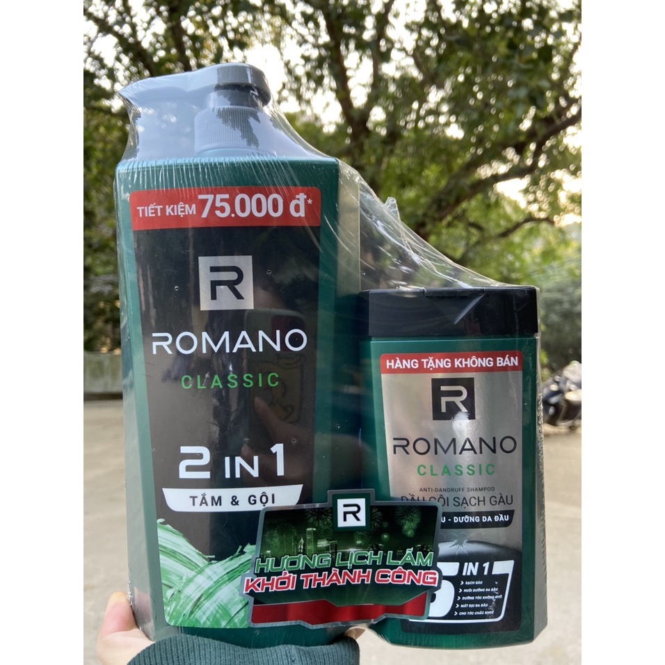 DẦU TẮM GỘI 2in1 ROMANO CLASSIC 900G