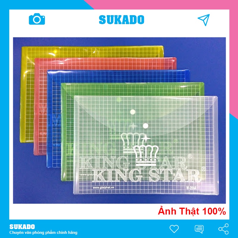 Bìa sơ mi A4 trong suốt đựng hồ sơ KingStar [Xấp 12 cái dày] Túi file đựng hồ sơ SUKADO