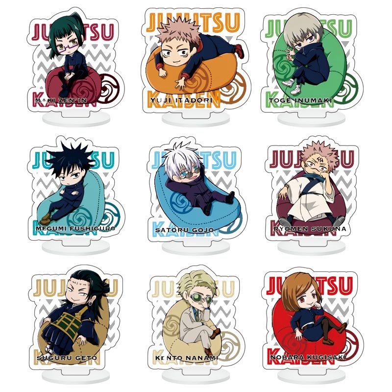 ( full set 9 cái ) Mô hình standee mini JUJUTSU KAISEN Chú Thuật Hồi Chiến mica trong acrylic anime chibi trang trí