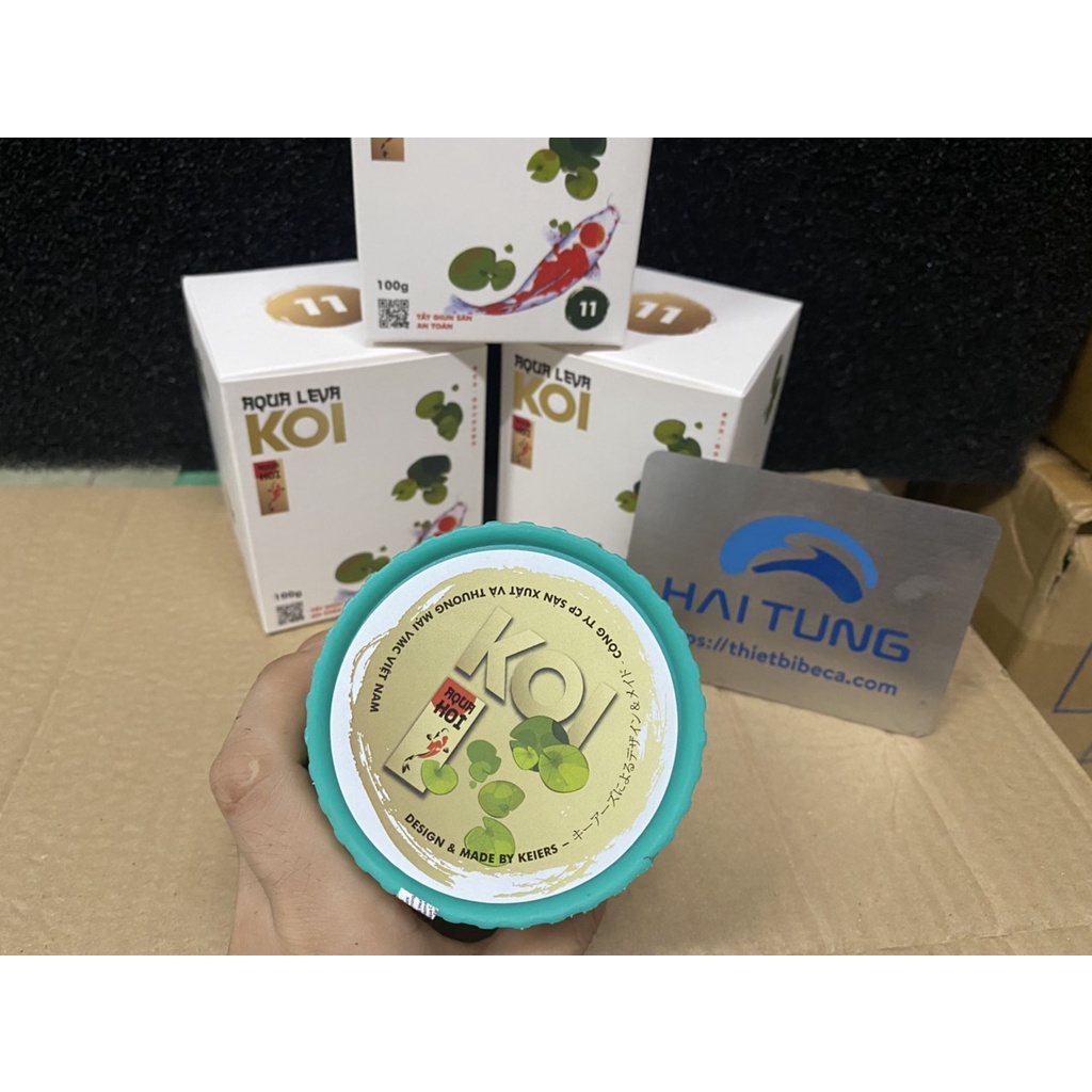 Chế phẩm số 11 , Phòng trị Giun sán Ký sinh Túi mặt , đường ruột AQUA LEVA  lọ 100gdành cho cá koi