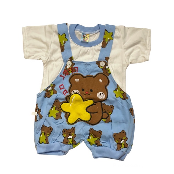 (0-12th)Bộ yếm thun cotton bé trai kèm áo trong