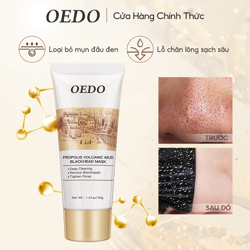 Mặt Nạ Bùn núi lửa Lột Mụn Đầu Đen OEDO Làm Sạch Sâu Kiểm Soát Dầu Mặt Nạ Loại Bỏ Sóc Da Hiệu Quả Dưỡng Trắng Da Cấp ẩm Chống Lão Hóa 40g