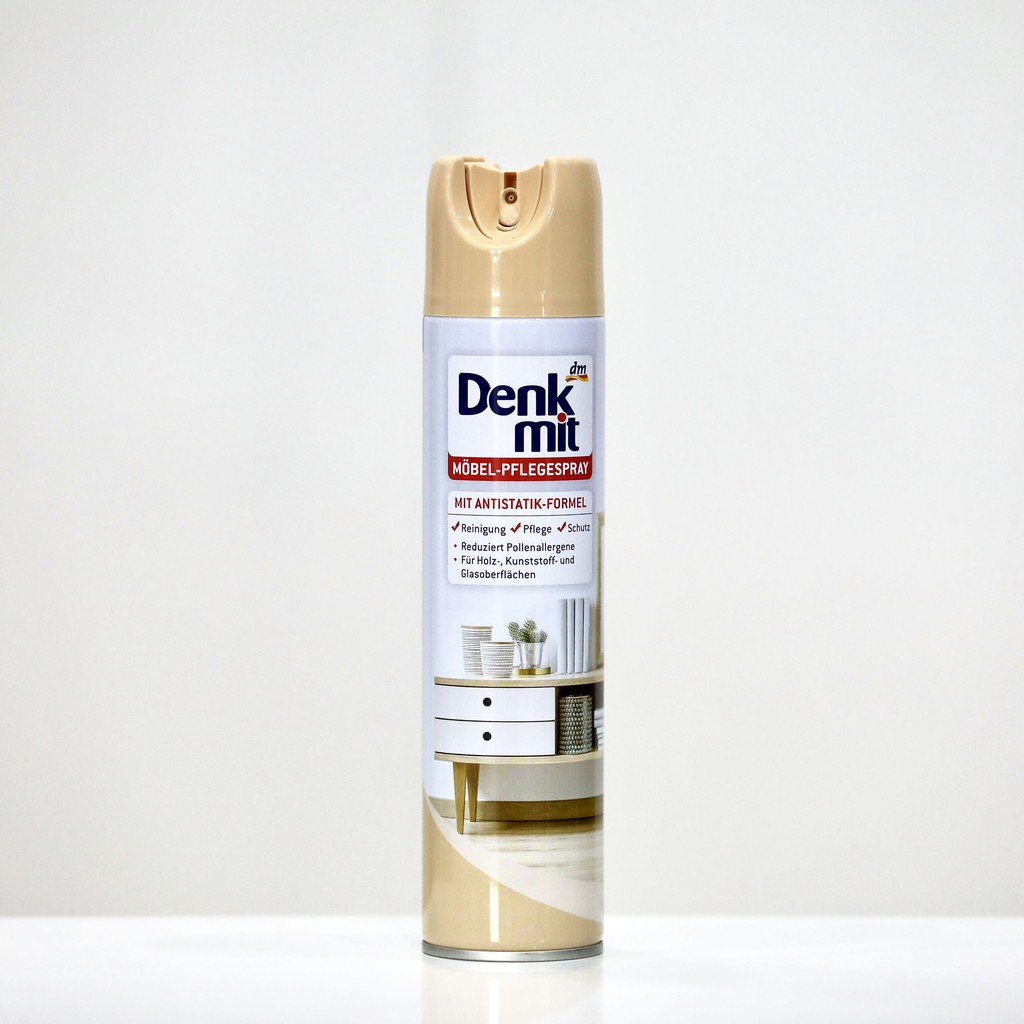 Xịt Dung dịch làm sạch nội thất đồ gỗ Denkmit của Đức - dạng chai xịt vô cùng tiện dụng chai 400ml
