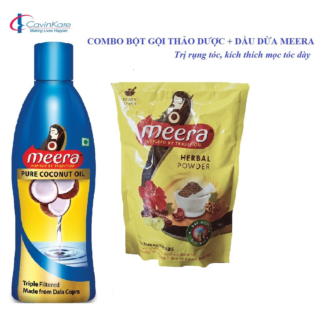 COMBO - BỘT GỘI THẢO DƯỢC + DẦU DỪA MEERA