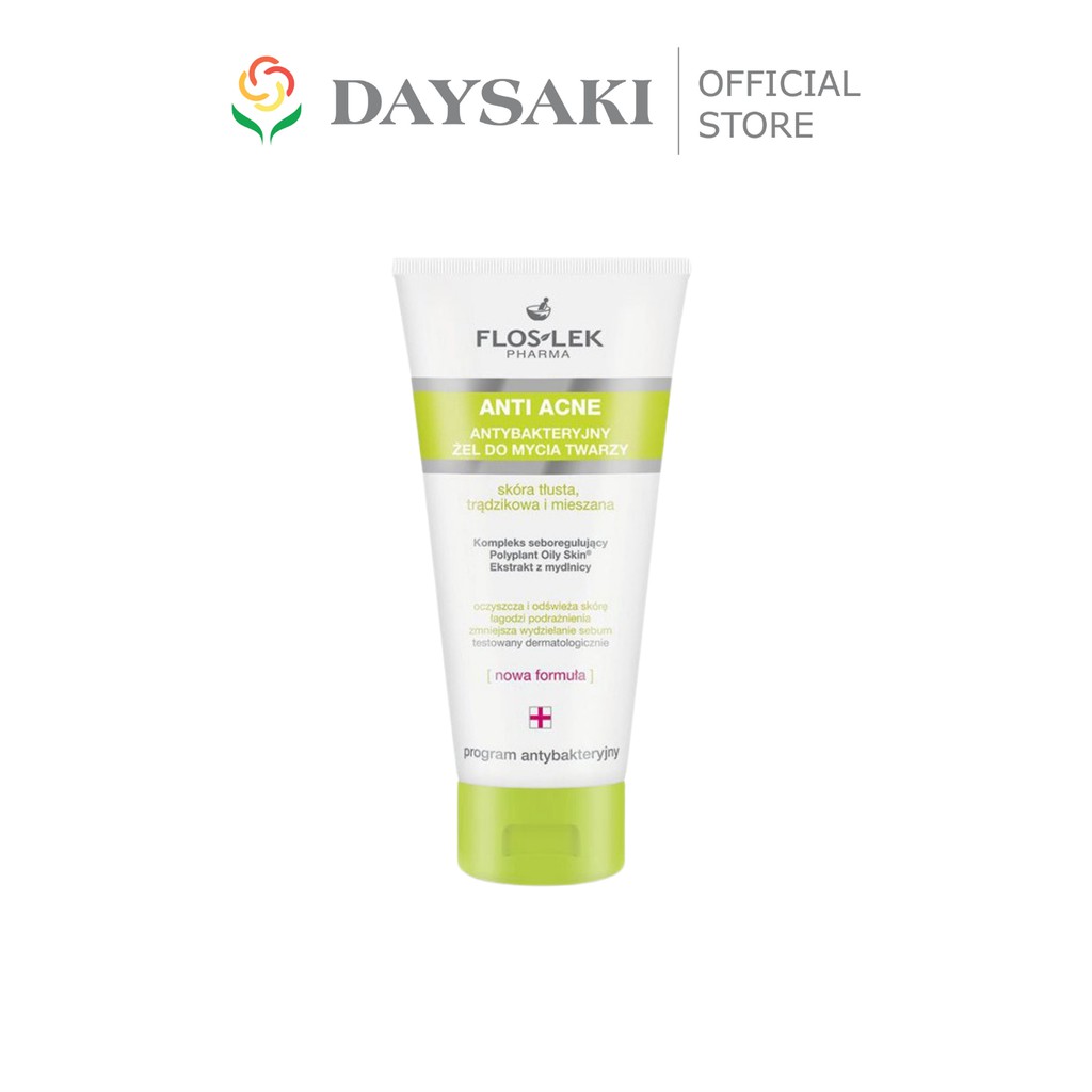 Floslek Pharma Gel Rửa Mặt Diệt Khuẩn Ngừa Mụn Antibacterial Face