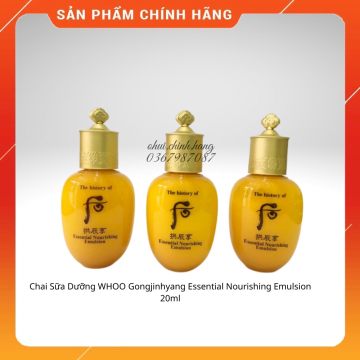 Sữa dưỡng whoo inyang vàng 20ml_Sữa dưỡng Whoo Gongjinhyang Essential Nourishing Emulsion siêu dưỡng ẩm da