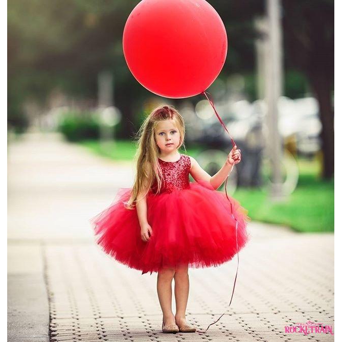Đầm dự tiệc phối hoa sang trọng cho bé gái
