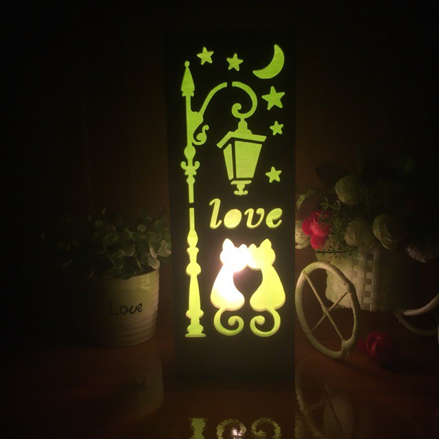 Đèn ngủ handmade, khắc chữ theo yêu cầu. Quà tặng độc đáo cho bạn trai, bạn gái