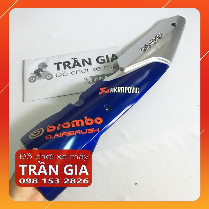 Ốp che pô xe exciter 155 vva + chụp đuôi bô ex 155 màu xanh gp ex155 2020-2021