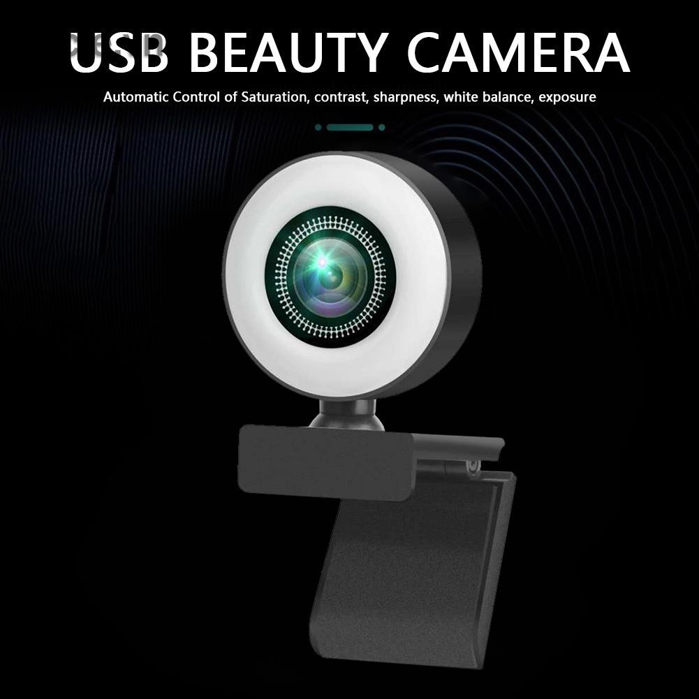 Webcam FILICLE 1080P HD USB kèm micro và vòng đèn dành cho máy tính | WebRaoVat - webraovat.net.vn