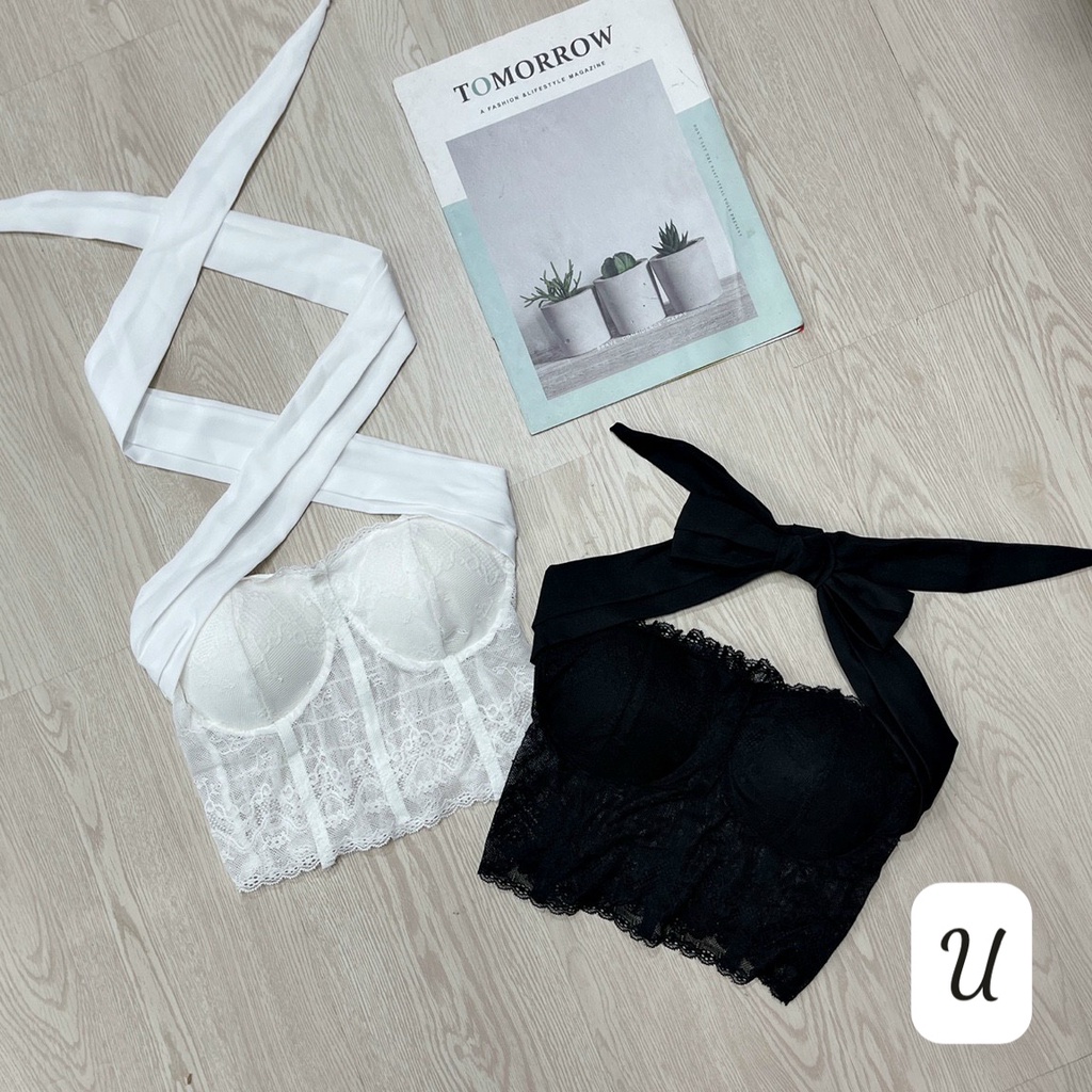 Áo ống cúp bra ren hot dây đeo cổ mặc được nhiều kiểu hot