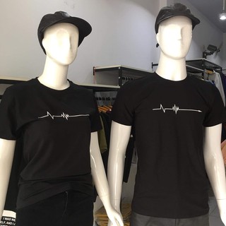 áo cặp nhịp tim mầu đen
