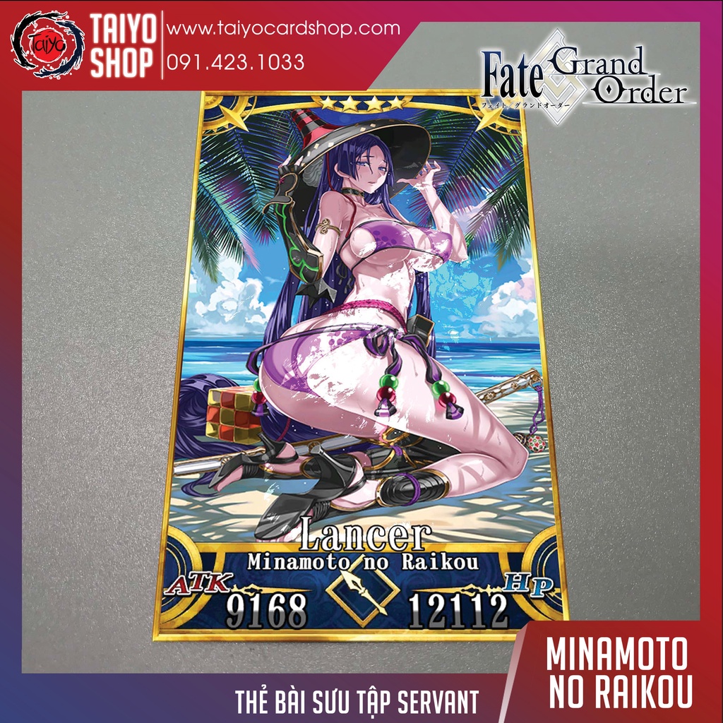 Thẻ bài custom card bánh xốp anime Fate/Grand Order FGO để sưu tầm tự chọn Minamoto no Raikou