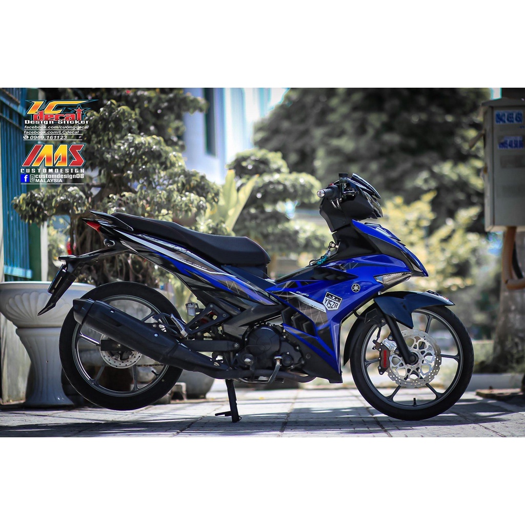 TEM RỜI mẫu Y15ZR cho Exciter 150 xanh Gp đen - chuẩn form xe - không bay màu