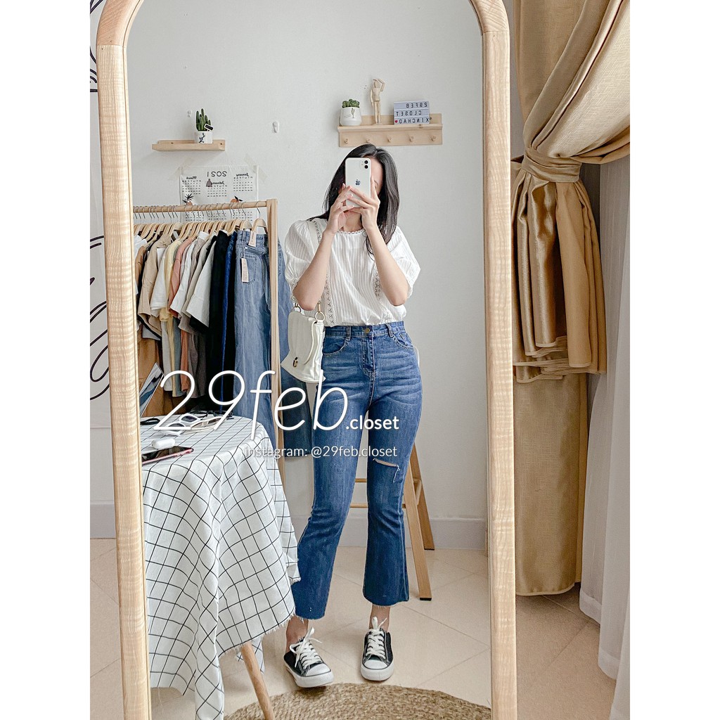 Quần jeans rách ống loe, jean ống vẩy (Ảnh thật) - 1155