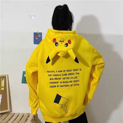 ÁO HOODIE NÓN CHUI TRÙM ĐẦU NAM NỮ UNISEX NAM NỮ, PIKACHU TIME PEACE | BigBuy360 - bigbuy360.vn