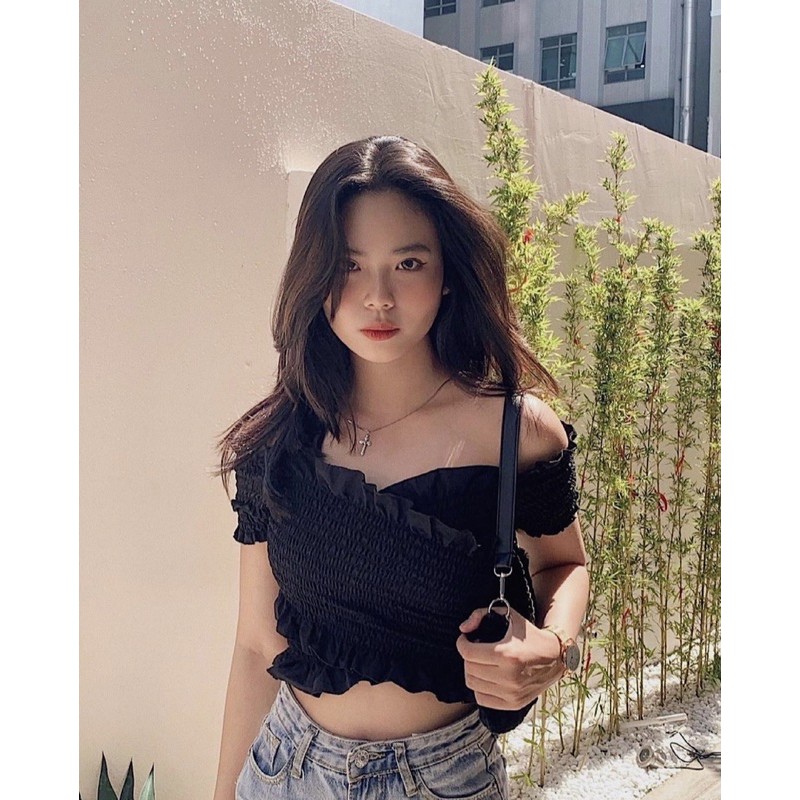 Áo Nhún Đắp Chéo Tiểu Thư A11