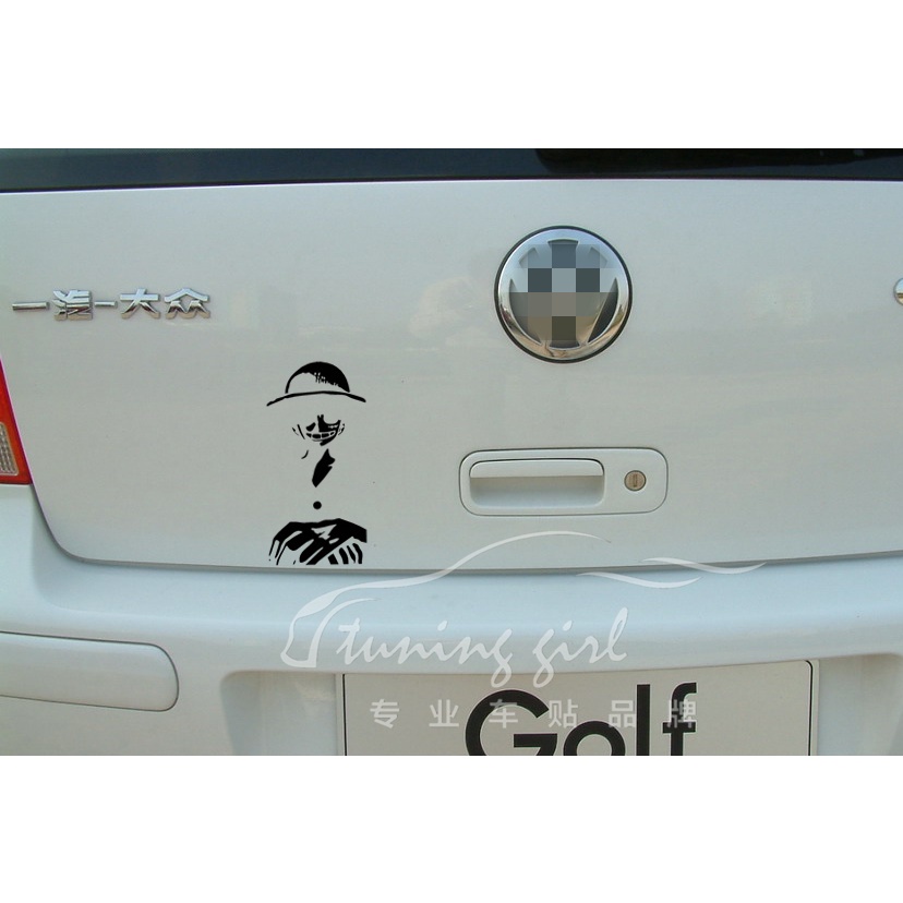 Miếng Dán Trang Trí Cửa Sổ Xe Hơi / Laptop / Máy Tính Bảng Họa Tiết ONE PIECE Monkey Luffy Phản Quang Độc Đáo