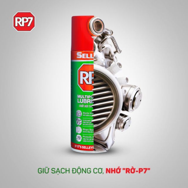 Dầu RP7 là một loại dầu cao cấp chống rỉ sét với công thức cải tiến. Xịt lên phần rỉ sét của kim loại.