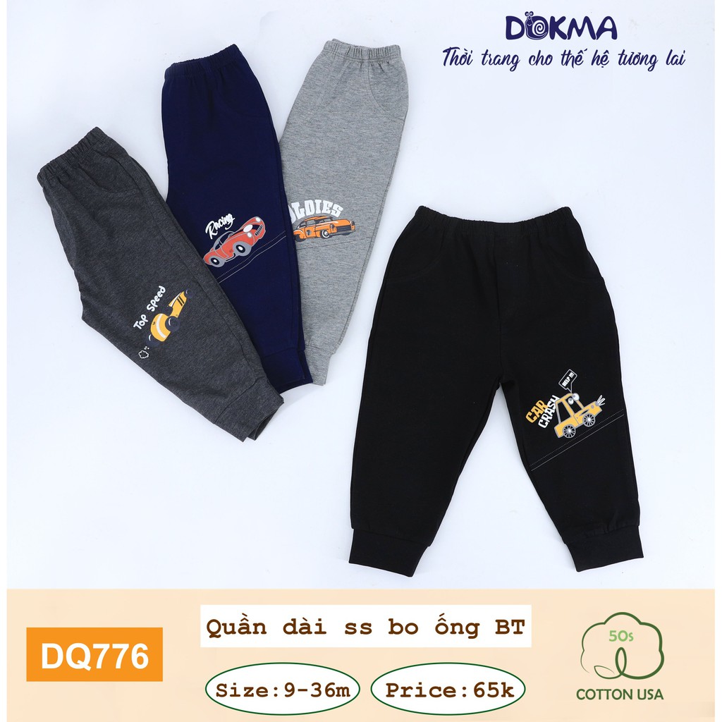 9-36M Quần dài bo ống bé trai Dokma DQ776