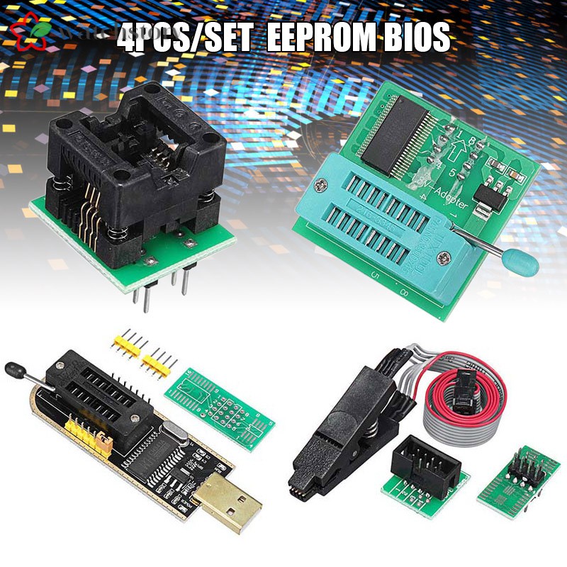 Usb Lập Trình Ch341A + Kẹp Soic8 + Đầu Nối 1.8v + Bộ Chuyển Đổi Soic8