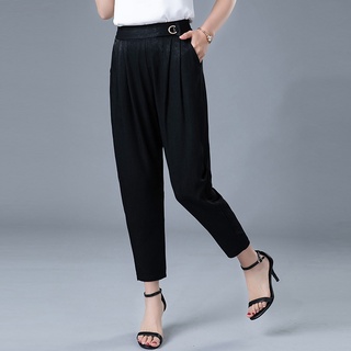 Quần bom nữ baggy vải umi hàn cao cấp dáng công sở cạp chun co giãn 4 chiều