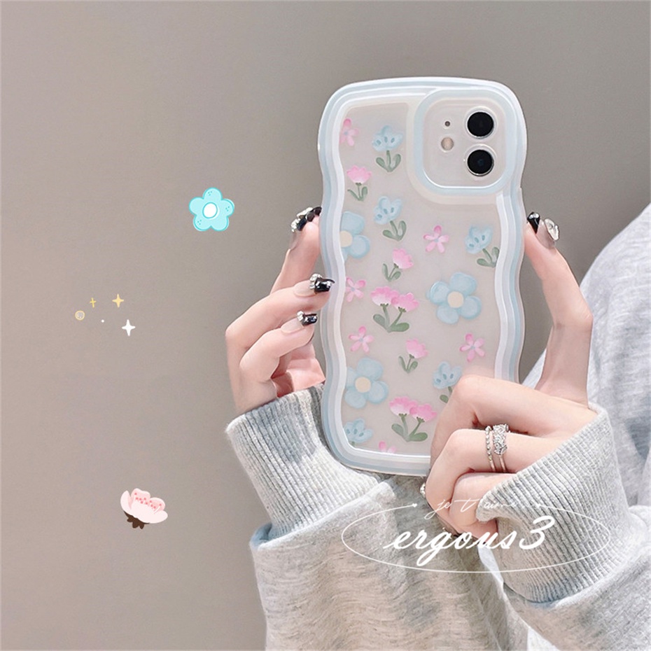 Ốp Điện Thoại Mềm Họa Tiết Hoa Xinh Xắn Cho iPhone 14 13 12 11 Pro Max SE2020 X XR Xs Max 7 8 Plus