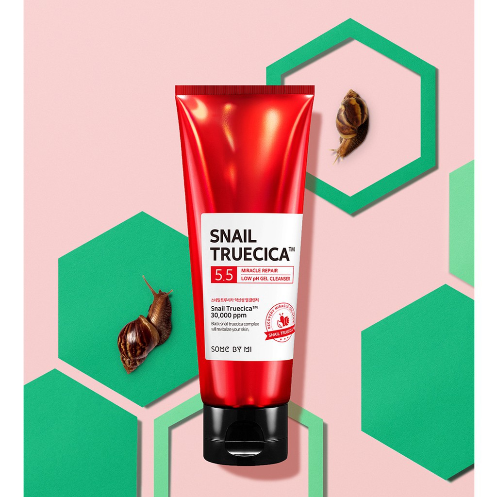 Sữa Rửa Mặt Dạng Gel Dịu Nhẹ, Dưỡng Ẩm và Phục Hồi Da Some by Mi Snail Truecica Miracle Repair Low PH Gel Cleanser