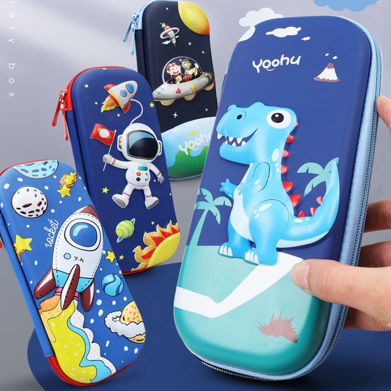 Hộp bút 3D họa tiết nổi chất liệu chống thấm nhiều mẫu cute cho bé