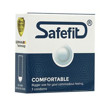 Bao cao su mỏng size lớn SafeFit Comfortable - hộp 3 chiếc