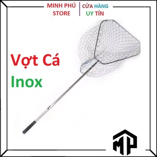 Vợt Vớt Cá Chất Liệu Inox Kèm Lưới Carbon Nhiều Kích Cỡ