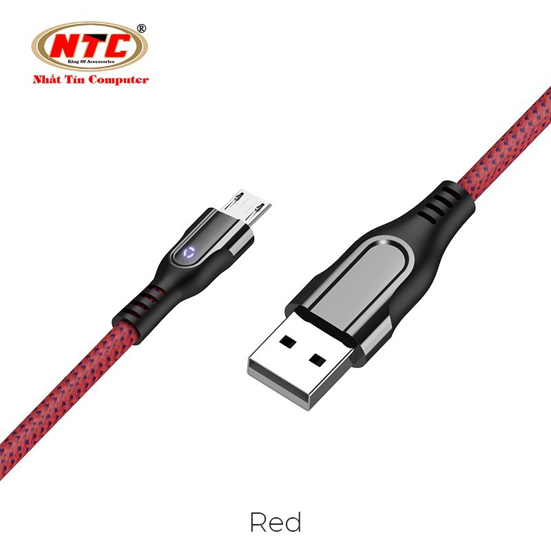 Cáp và truyền dữ liệu cổng microUSB Hoco U54 2.4A dài 1.2A (hỗ trợ QC3.0 và có đèn báo sạc)