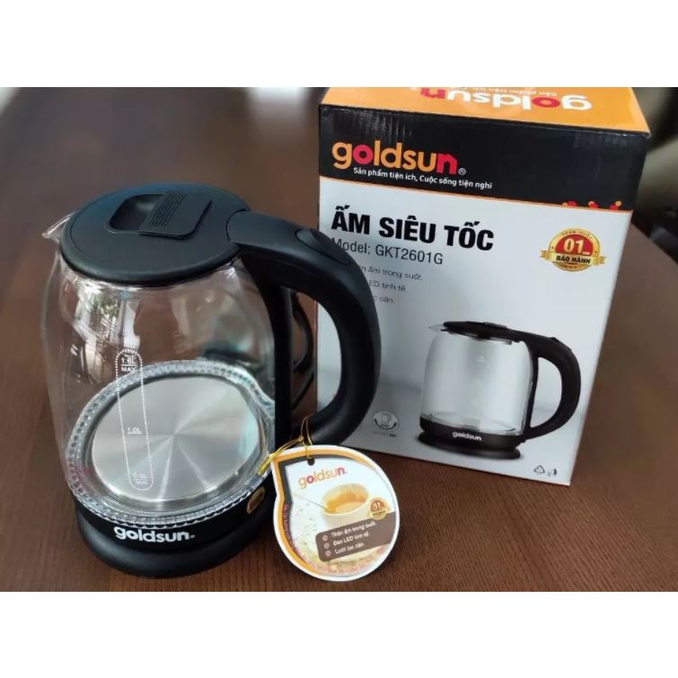 (Goldsun) Ấm siêu tốc thủy tinh GKT2601G