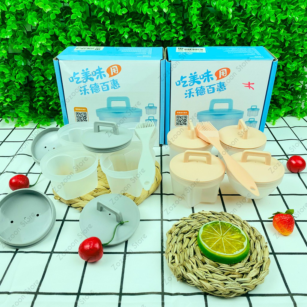 Khuôn làm bánh cho bé, khuôn hấp trứng tạo hình đáng yêu bộ set 4 khuôn hàng loại 1 - Zozoon Store