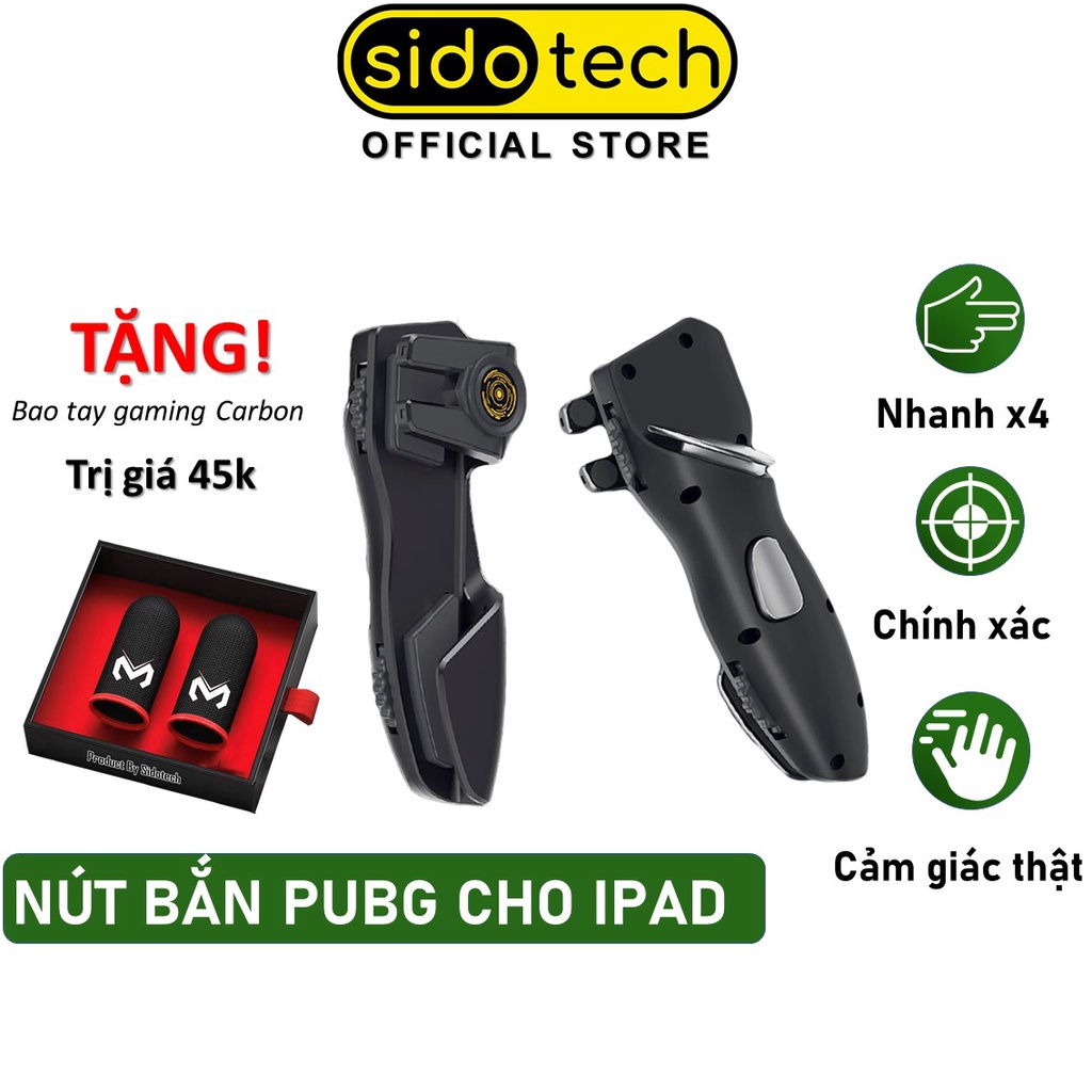 Tay cầm chơi game cho iPad máy tính bảng SIDOTECH AKPAD-8K hỗ trợ auto tap thao tác 6 ngón chơi game PUBG FreeFire FPS