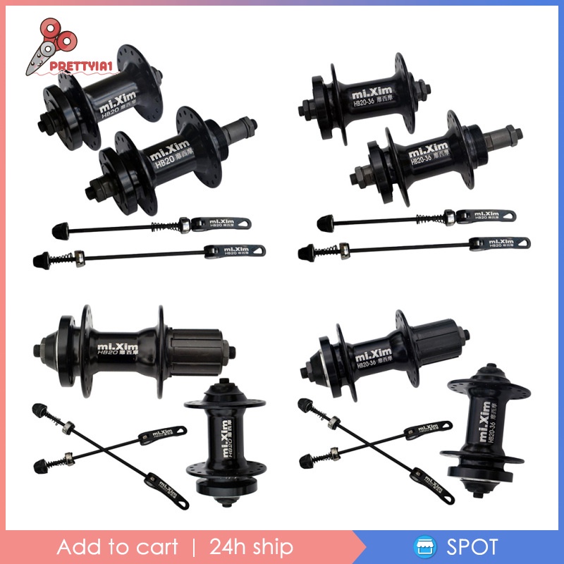 Bộ Trục Phanh Đĩa Trước / Sau 32 / 36 Lỗ Màu Đen Tháo Gỡ Nhanh Cho Xe Đạp Leo Núi Prettyia1