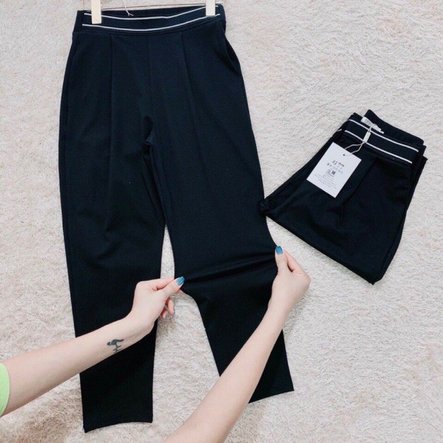 Quần Legging nữ Cạp Cao co giãn 4 chiều có túi Chất Vải UMI hàn dày mềm mịn Quần baggy nữ lưng cao mặc đi học công sở