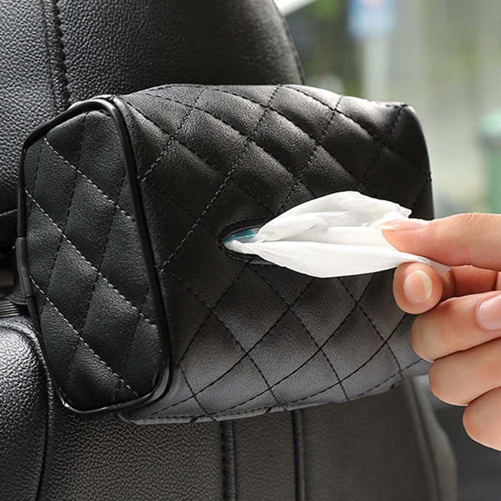 Hộp Đựng Khăn Giấy Mềm Màu Đen Dùng Trang Trí Ghế Ngồi Xe Hơi